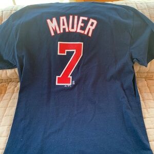 Navy Blue Twins #7 Mauer short sleeve